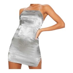 Women’s PrettyLittle Thing Silver Oriental Satin Dress - 6